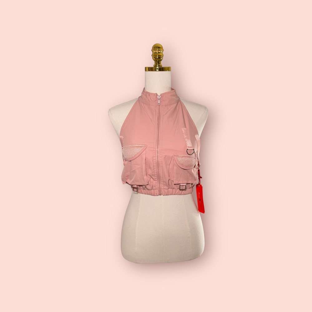 Pink Halter Crop Top and Long Pants
